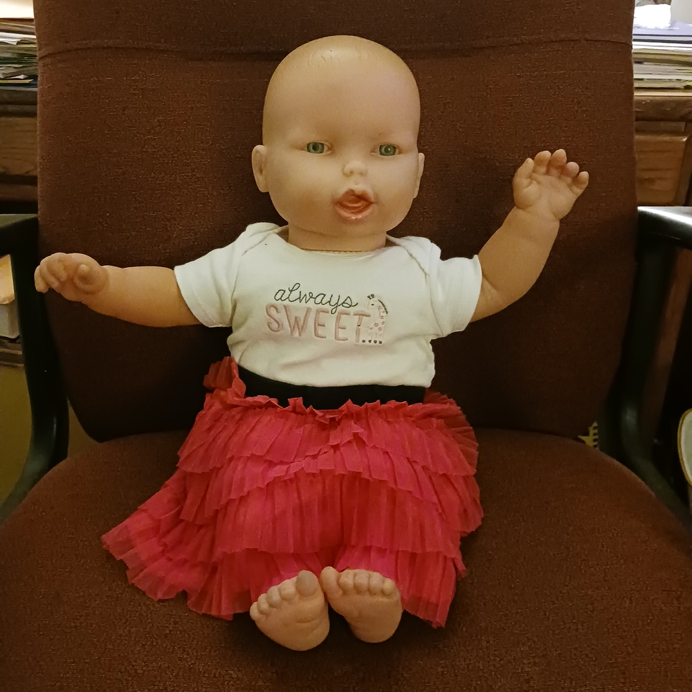 Baby Doll with Pink Skirt and White Top